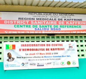 KAFFRINE TIENT SON UNITÉ DE DIALYSE