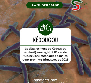 Le département de Kédougou (sud-est) a enregistré 83 cas de tuberculose chroniques pour les deux premiers trimestres de 2026
